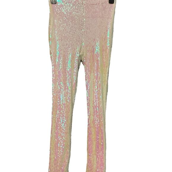 Forever 21 Pink Sequin Leggings Size Small NWOT - Picture 1 of 4